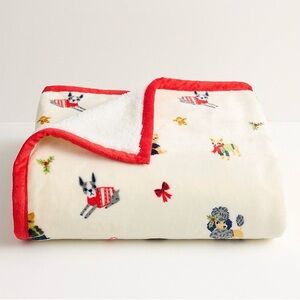 Cuddl Duds Festive Holiday DOGS Sherpa Throw